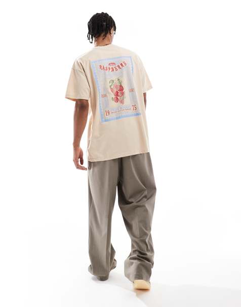 Threadbare 180 GSM oversized katoenen grafisch t-shirt in stone - view 1