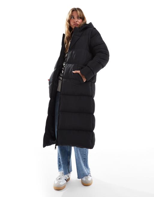 Threadbare in zip off longline gilet and puffer coat in black - Main Image