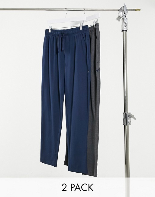 Threadbare 2 pack joggers in grey and navy