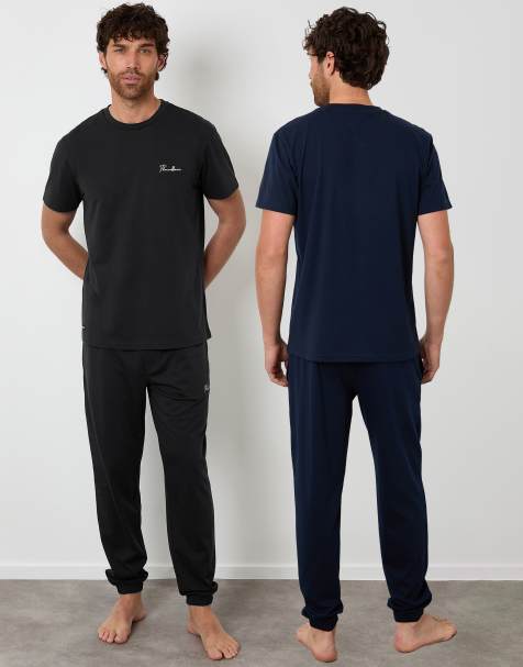 Threadbare 2-pack short sleeve jersey pyjama sets in black - view 1