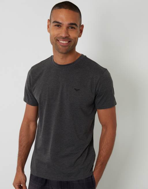 Threadbare 2-pack short sleeve top & check pants pyjama sets in black, 3 of 4