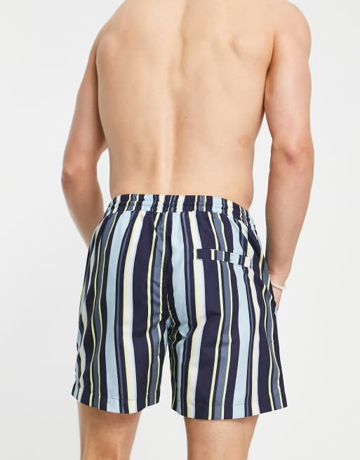 Vertical striped cheap swim trunks