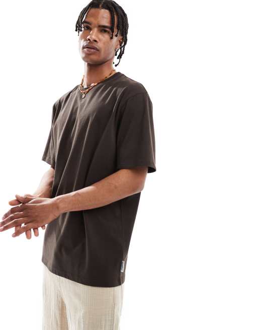 Threadbare 200GSM cotton short sleeve t-shirt in chocolate brown
