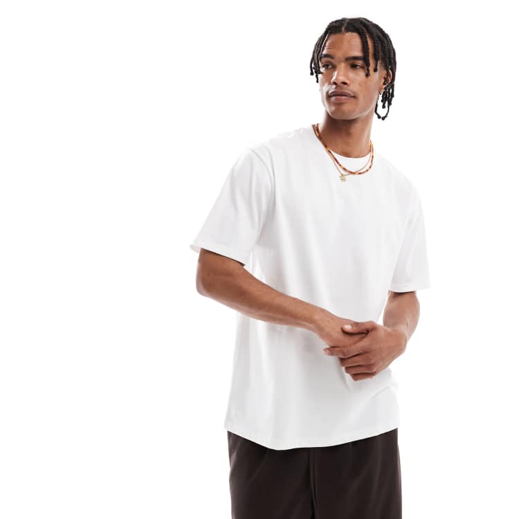 Threadbare 220 GSM relaxed fit cotton T-shirt in white | ASOS