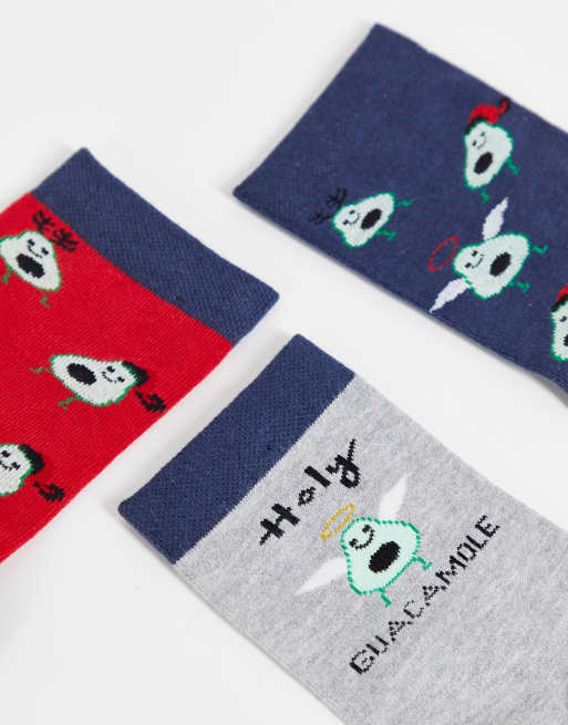 3-PACK OF SOCKS WITH HEARTS - red/navy