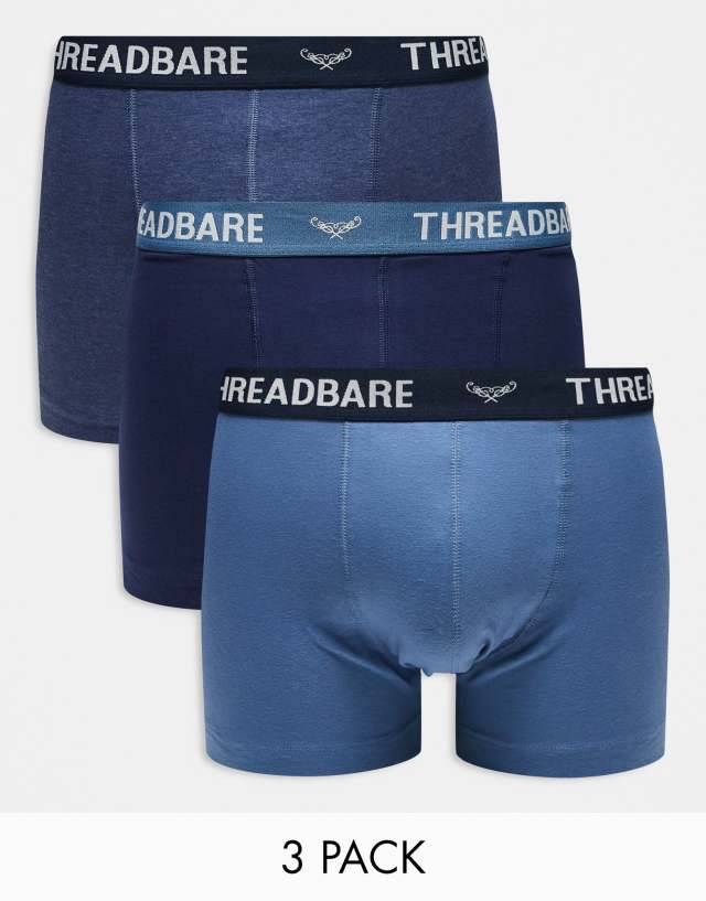 Threadbare - 3 pack trunks in blue