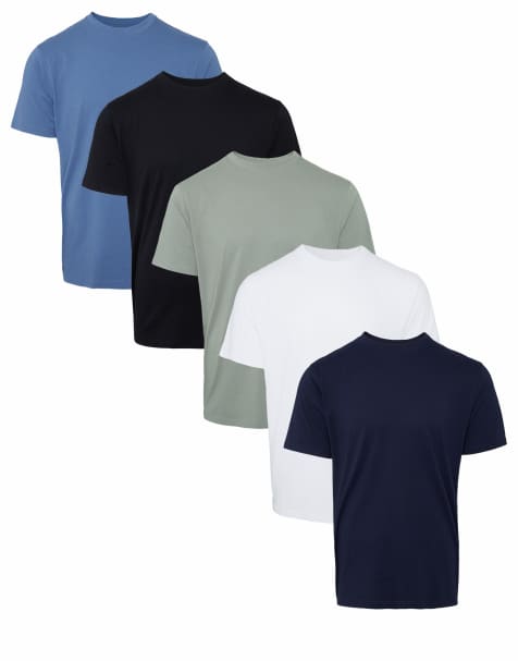 Threadbare 5-pack ''coretta' short sleeve cotton t-shirts in blue