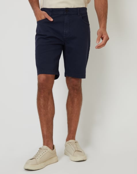 Threadbare 5 pocket chino shorts with stretch in navy - view 1