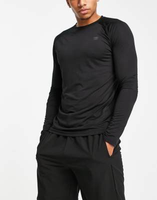 Threadbare Active 2 pack long sleeve training top in black