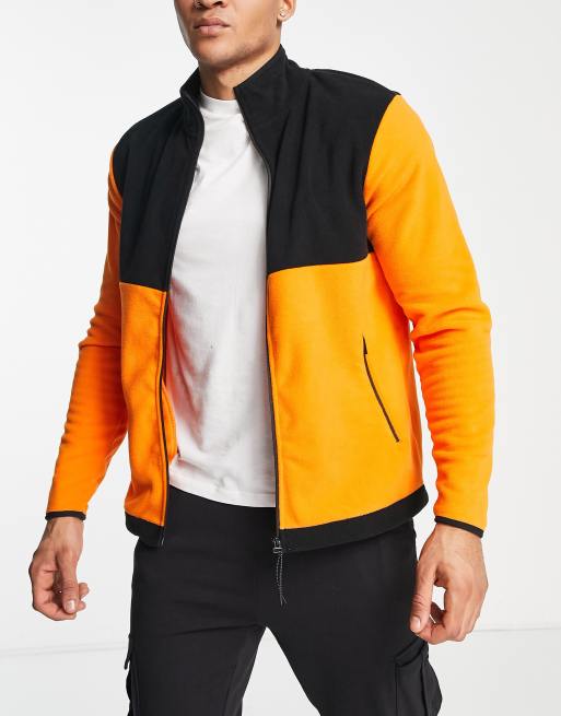Threadbare - Active - Fleece met ritssluiting in oranje