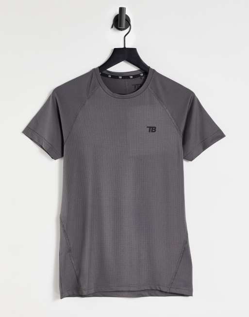 Threadbare – Active – Mörkgrå tränings-t-shirt i muscle fit