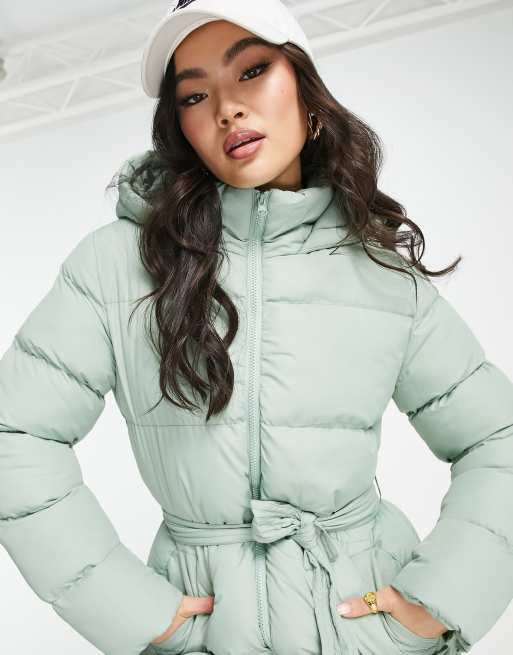 Mint green puffer coat online