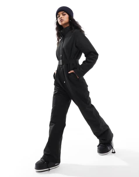 Threadbare all in one ski suit in black - view 1
