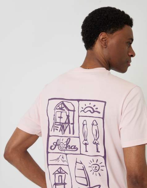 Threadbare Aloha cotton crew neck t-shirt in pink - view 1