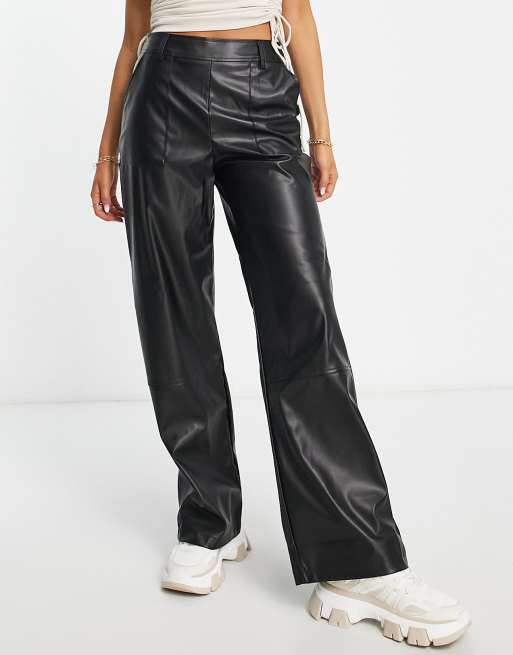 Wide Leg Black Pu Trouser