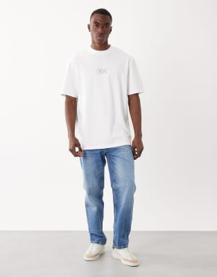 Threadbare Back Print T-shirt In White