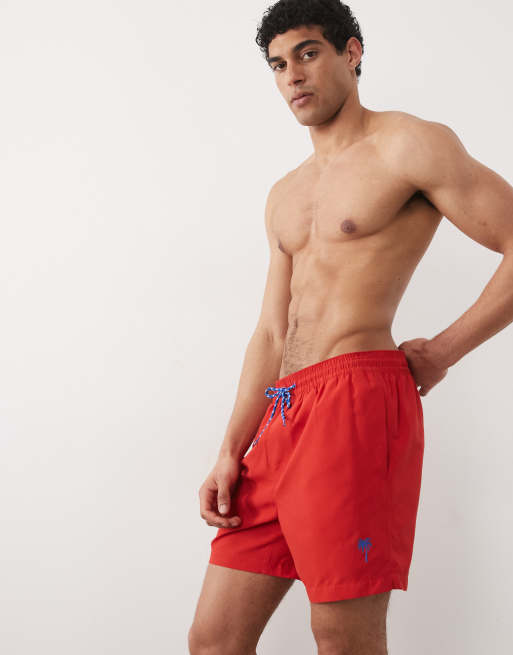 Threadbare – Badeshorts in Rot mit Palmenmotiv, 4 von 5