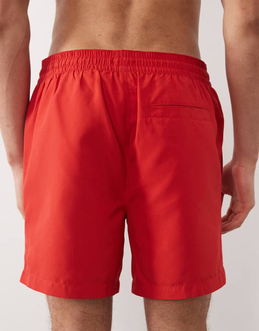 Threadbare – Badeshorts in Rot mit Palmenmotiv, 5 von 5