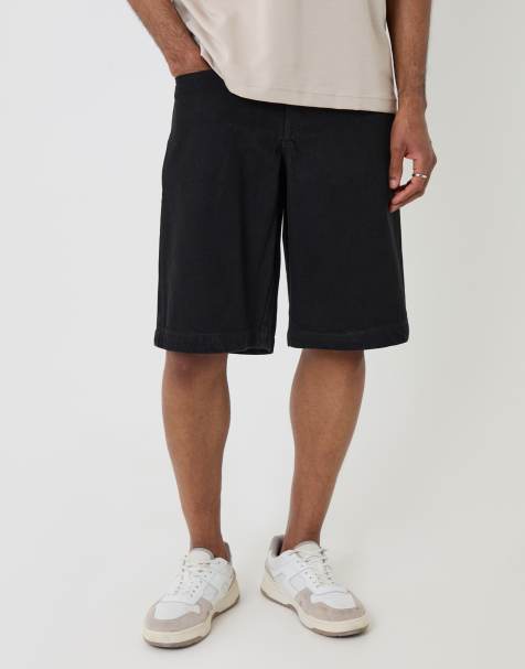 Threadbare Baggy fit denim shorts in black - view 1