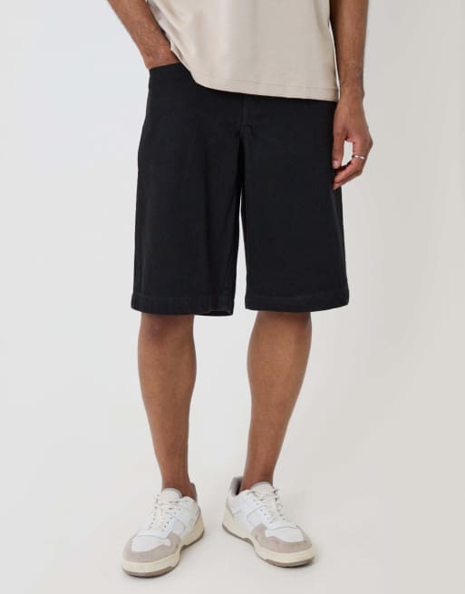 Threadbare Baggy fit denim shorts in black, 2 of 4