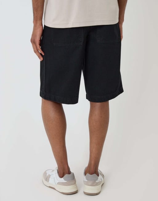 Threadbare Baggy fit denim shorts in black, 4 of 4