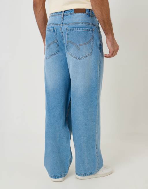 Threadbare Baggy fit jeans in light blue, 3 of 4