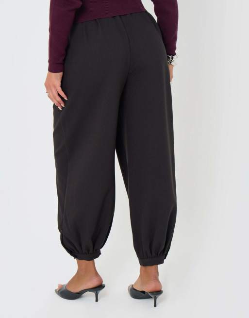 Threadbare Balloon trousers with button cuffs in dark grey, 4 of 5