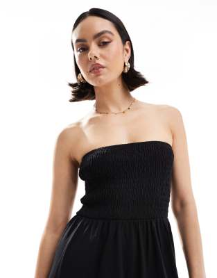 Threadbare Bandeau Midi Dress With Shirred Bust