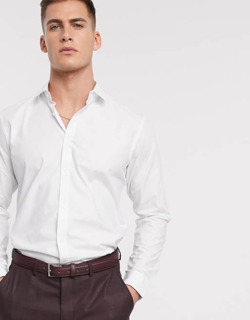Threadbare basic poplin shirt in white