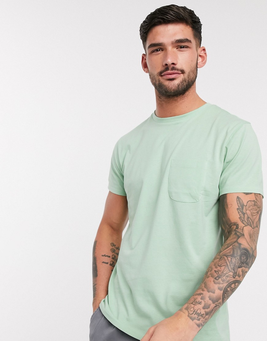 Threadbare basic t-shirt with pocket-Green