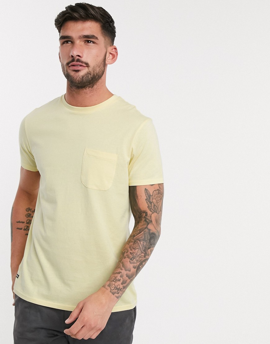 Threadbare basic t-shirt with pocket-Yellow