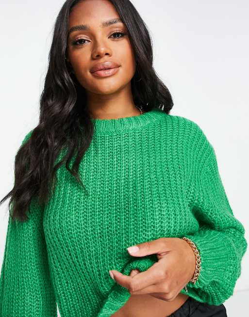 Cropped chunky 2024 knit jumper