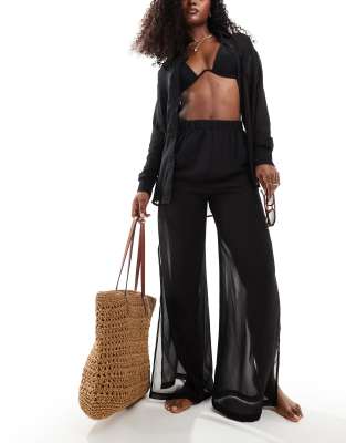 Black beach trousers best sale