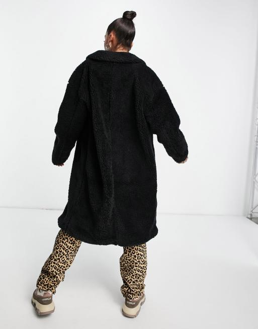 Black teddy 2024 coat asos