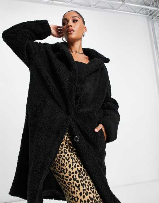 Black teddy coat on sale asos