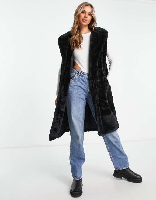 Longline faux fur on sale gilet