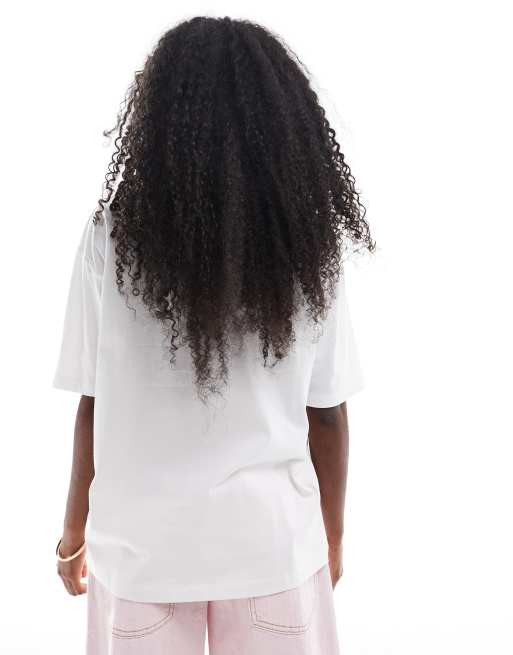Threadbare – Biały bawełniany T-shirt oversize z grafiką makaronu, 3 z 4