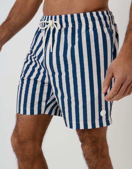 Threadbare - Blå og hvide badeshorts med striber, 4 af 4