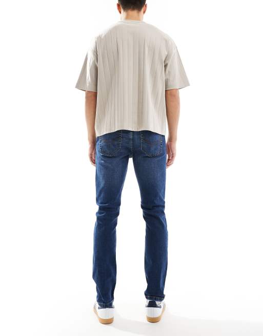 Threadbare – Blå slim jeans i mellanljus tvätt, 2 av 5