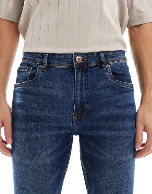 Threadbare – Blå slim jeans i mellanljus tvätt, 5 av 5