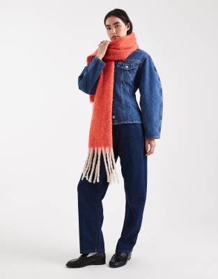 Threadbare Blanket Scarf In Red