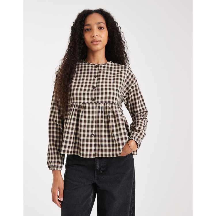 L'Academie TOP PÉPLUM BRASILA en Navy Check | REVOLVE