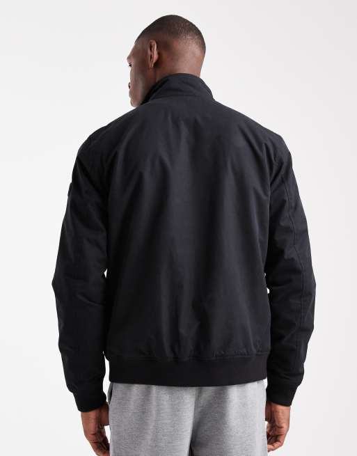 Threadbare bomber jacket with funnel collar in black, 3 of 5