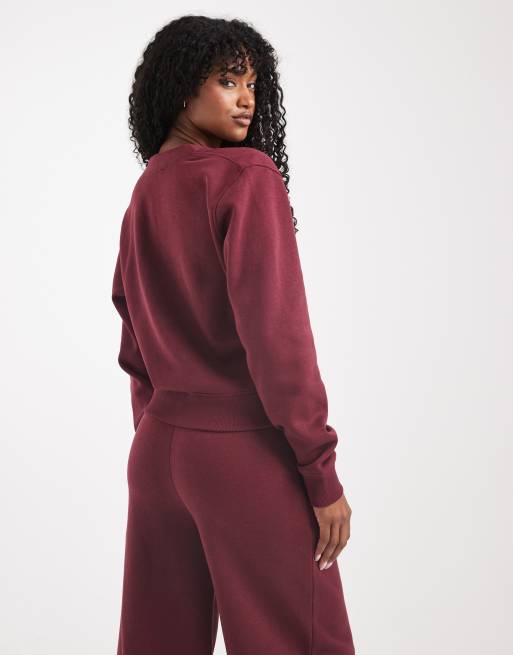 Threadbare - Bordeauxrød cardigan i jersey med knapper - Del af sæt, 2 af 4