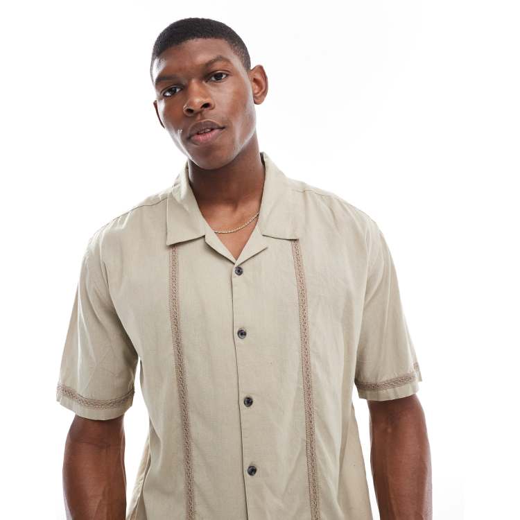 OPEN WEAVE S/S SHIRT CREAM – FRAME