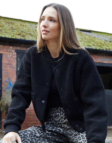 Threadbare Borg bomber jacket in black - view 1