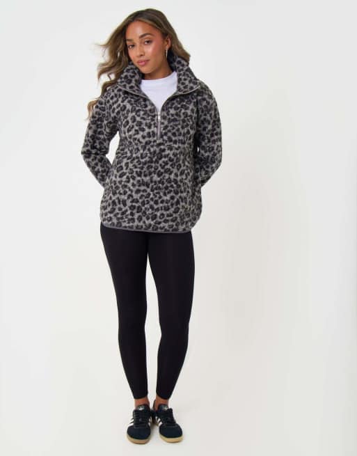 Threadbare Borg fleece pull over in leopard, 3 of 5