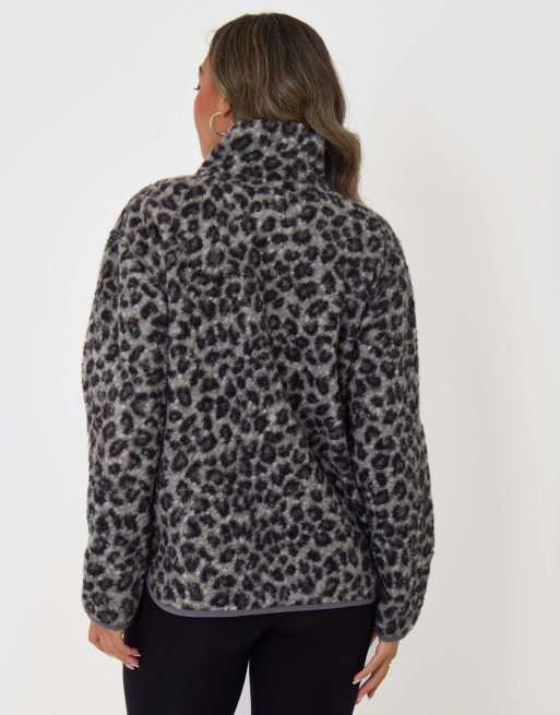 Threadbare Borg fleece pull over in leopard, 4 of 5