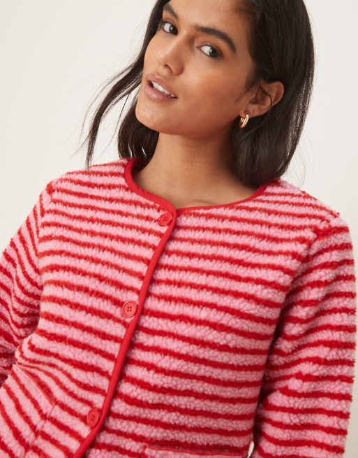 Threadbare - Borg jack met strepen in roze en rood, 4 van 4