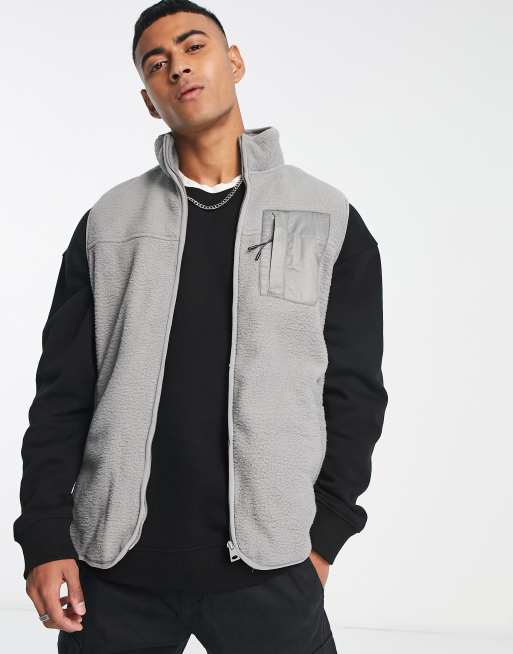 Threadbare borg vest in light grey